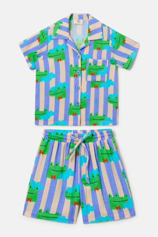 Gorman - Croc Stripe Kids Pyjama Set - multi