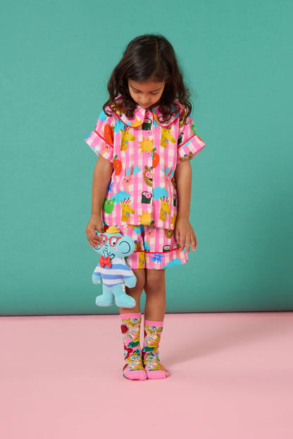 Gorman - Happy Guys Gingham KidsPyjama - pink