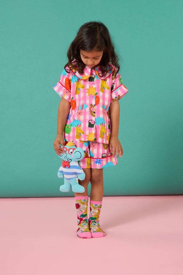 Gorman - Happy Guys Gingham Kids Pyjama - pink