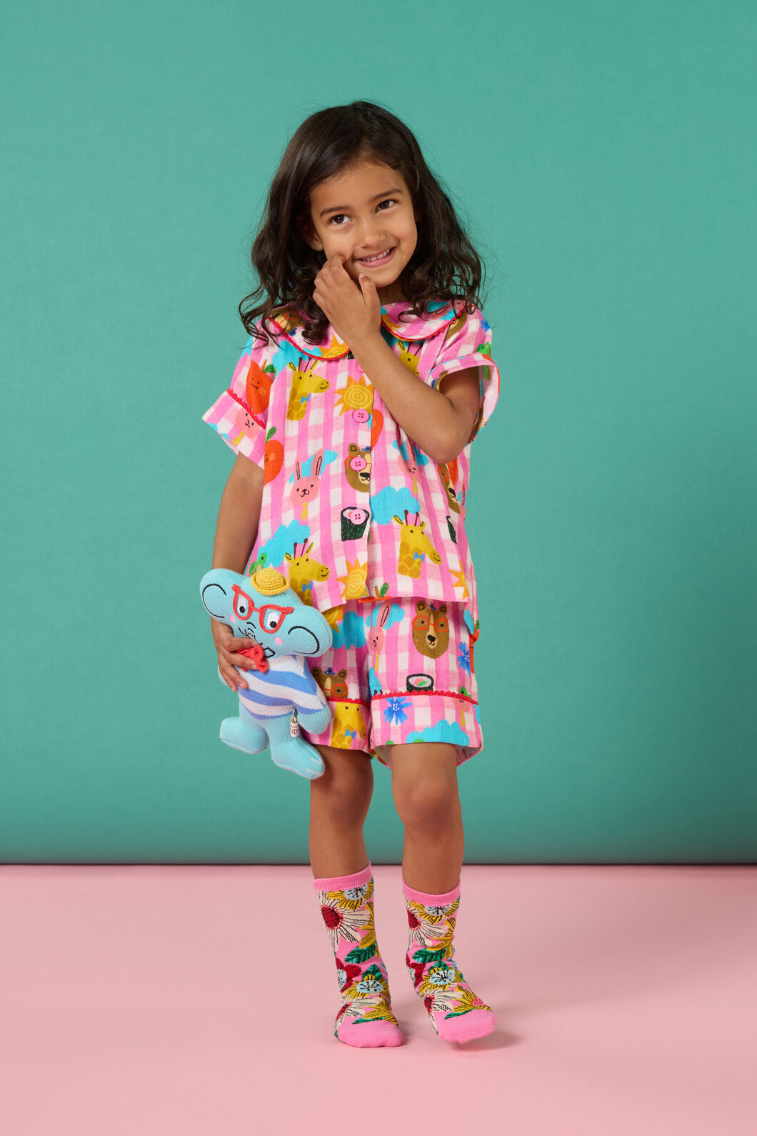 Gorman - Happy Guys Gingham Kids Pyjama - pink