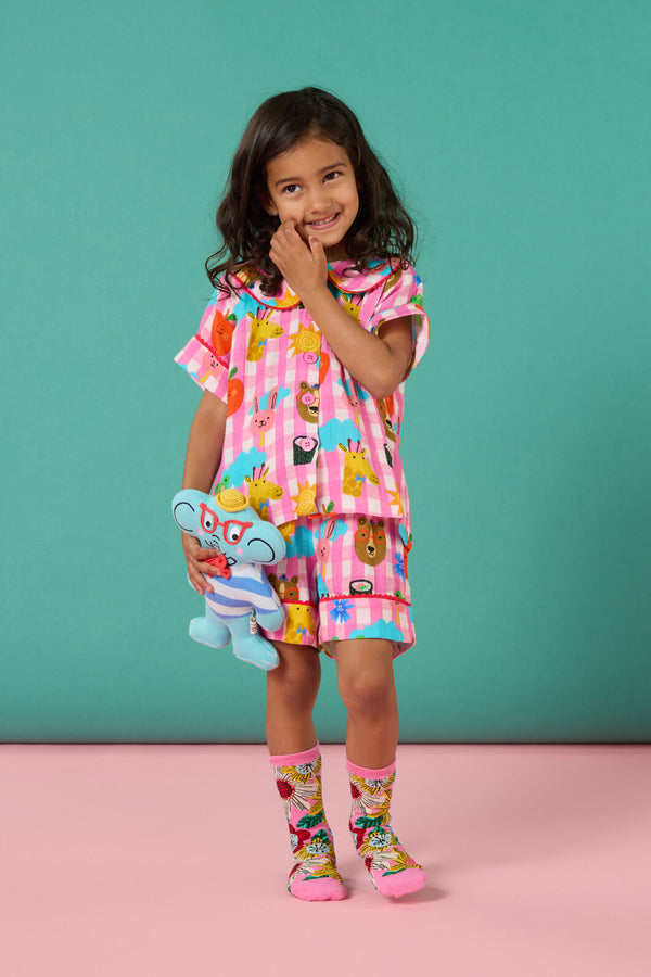 Gorman - Happy Guys Gingham Kids Pyjama - pink