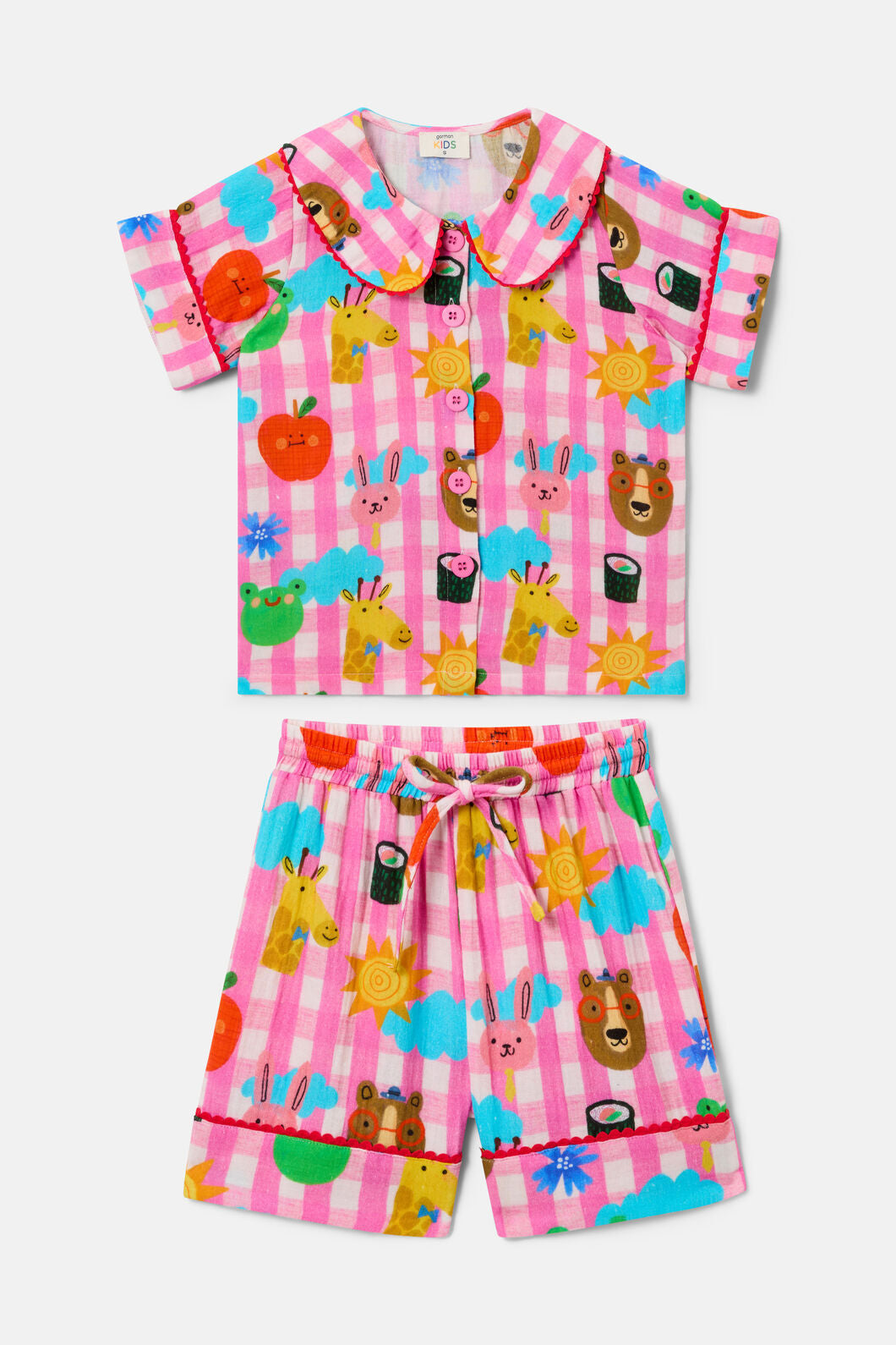Gorman - Happy Guys Gingham Kids Pyjama - pink