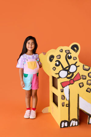 Gorman - Colour Block Kids OverallsPink - multi