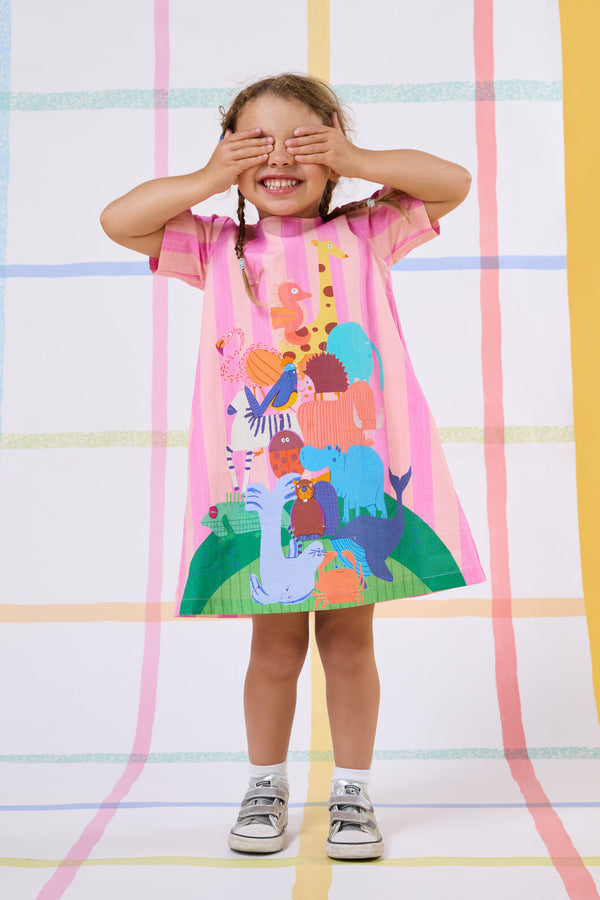 Gorman - Zoo Stripe Kids Dress - multi