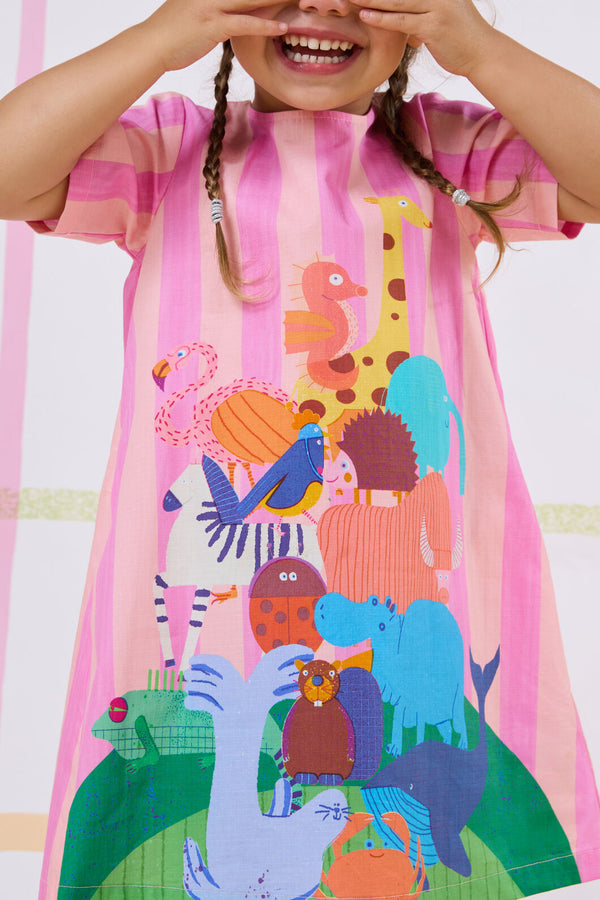 Gorman - Zoo Stripe Kids Dress - multi