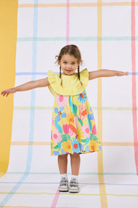 Gorman - Cut Paste Border Kids Dress - yellow
