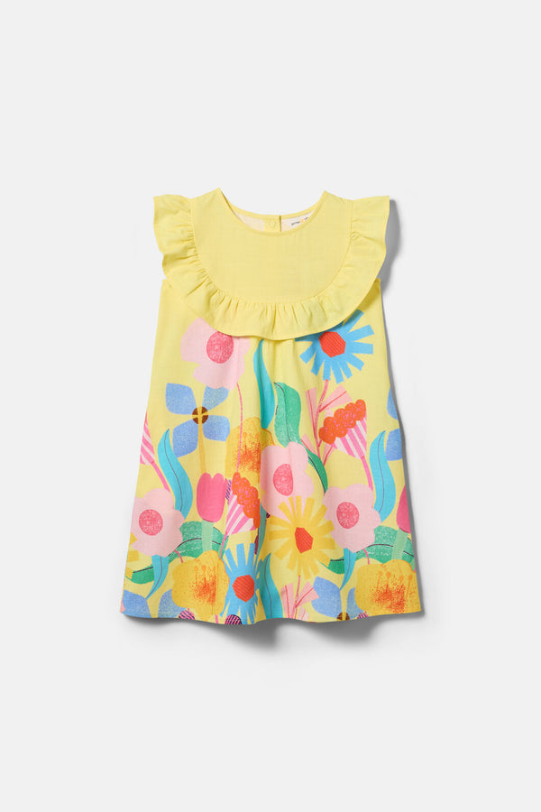 Gorman - Cut Paste Border Kids Dress - yellow