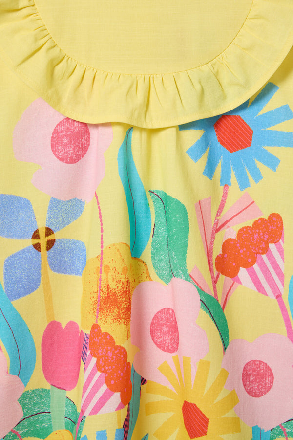 Gorman - Cut Paste Border Kids Dress - yellow