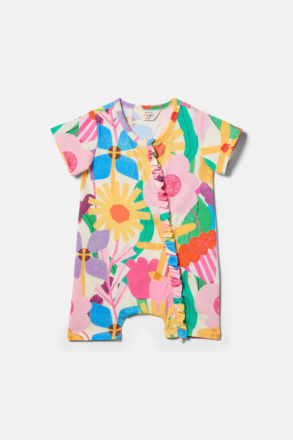 Gorman - Cut Paste Floral Baby Onesie - cream