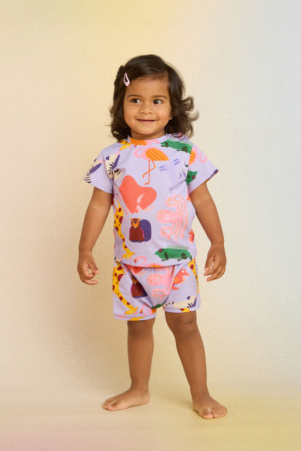 Gorman - Zoo Tropics Baby Shorts - lilac