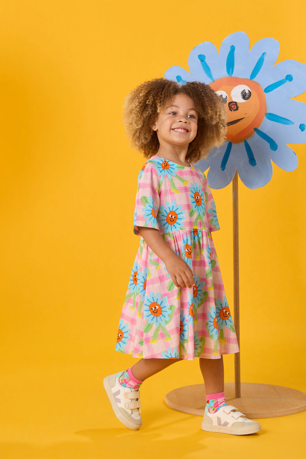 Gorman - Walking Daisy Kids Dress - pink