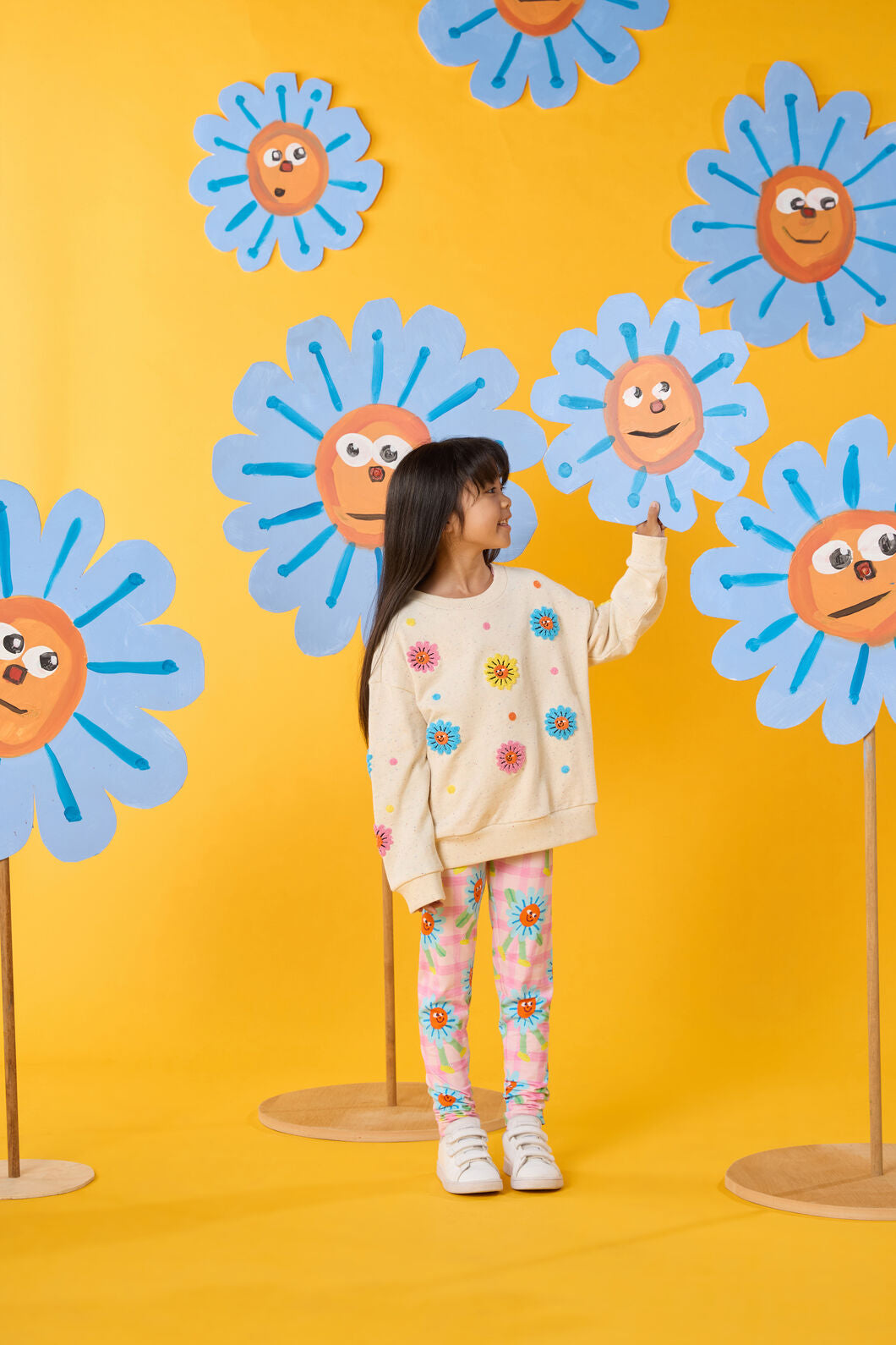 Gorman - Daisy Embroidery Kids Sweater - cream