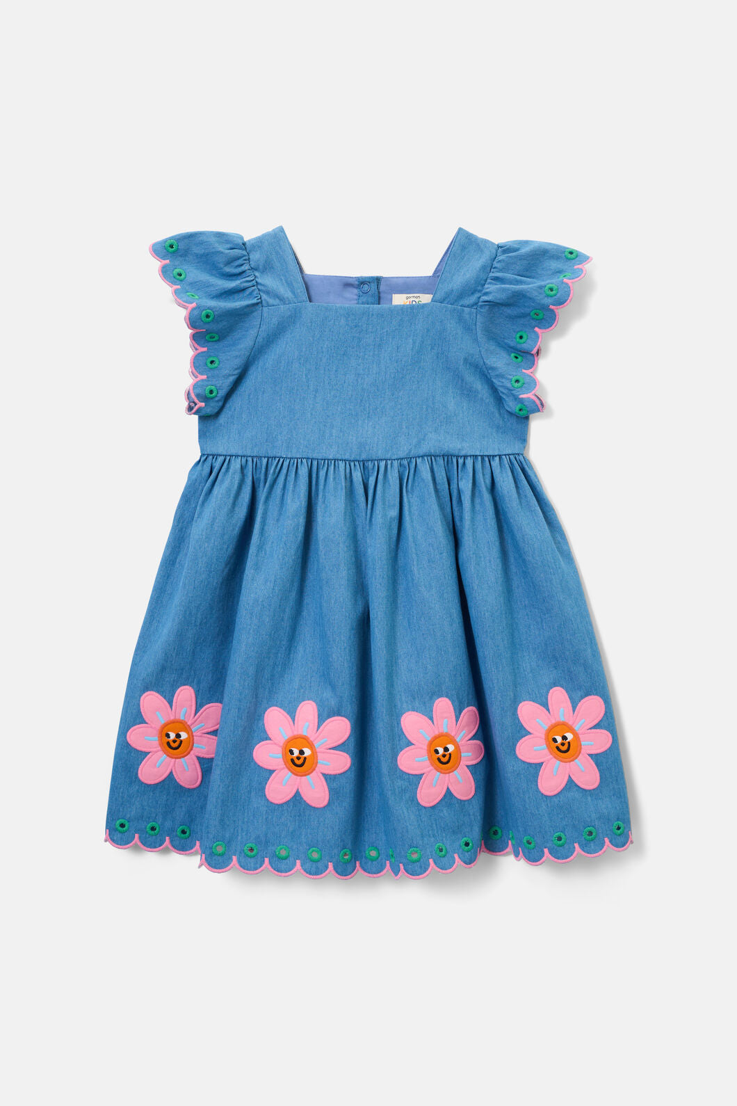 Gorman - Daisy Embroidery Kids Dress - denim