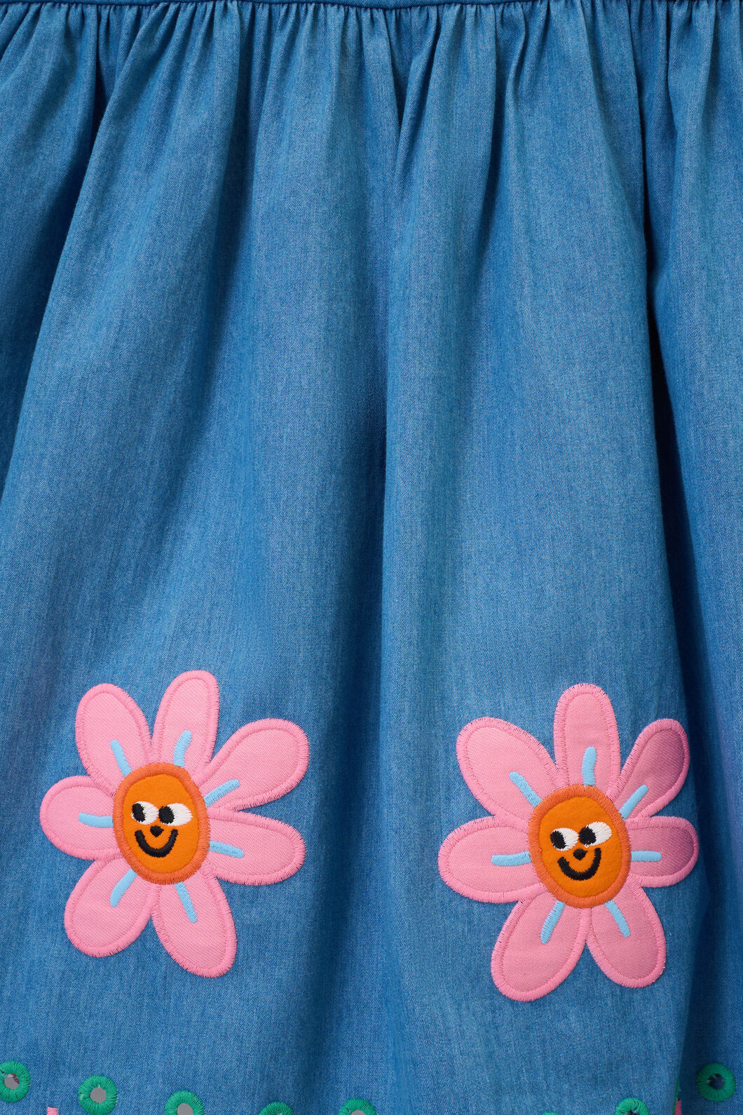 Gorman - Daisy Embroidery Kids Dress - denim