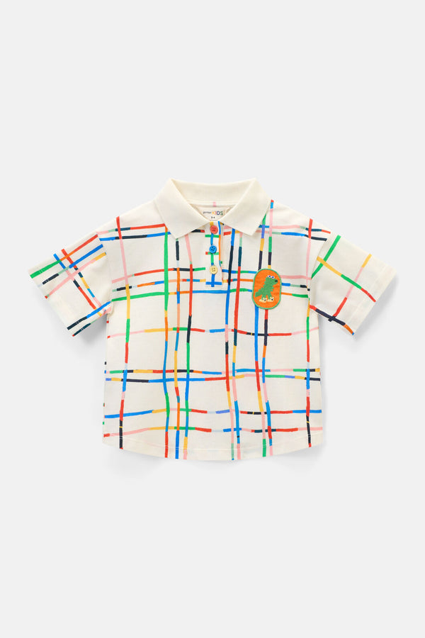 Gorman - Rex Check Kids Polo Top - cream