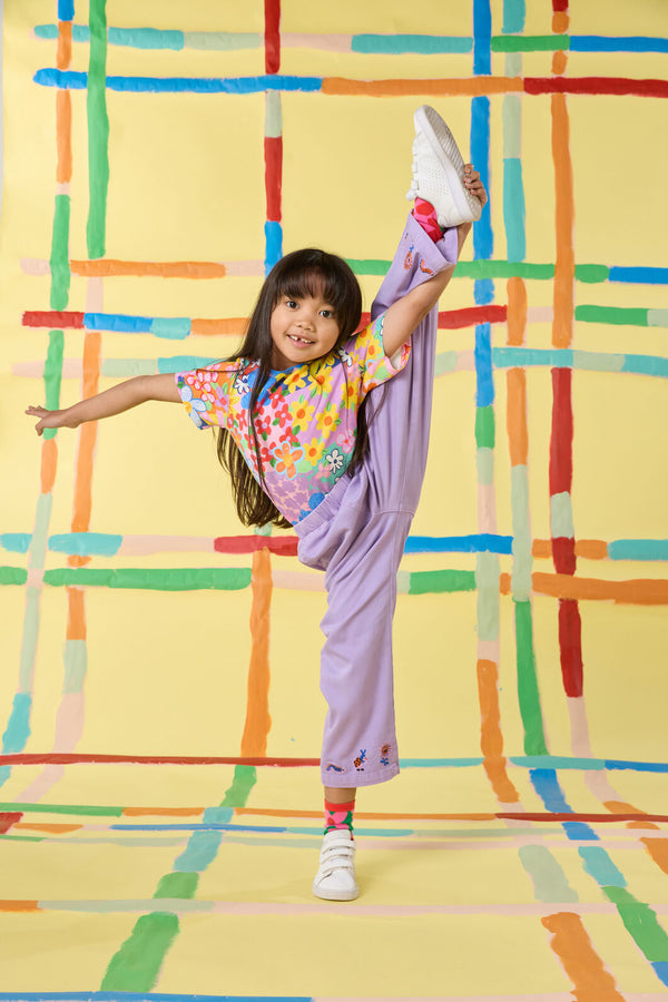 Gorman - Hyper Embroidery Kids Pant - lilac