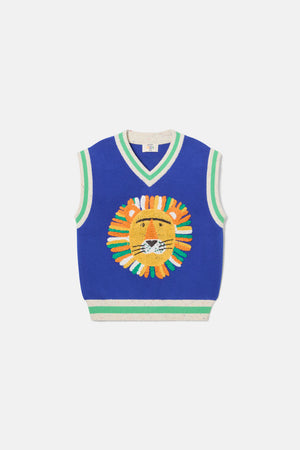 Gorman - Sports Lion Kids Knit Vest - blue