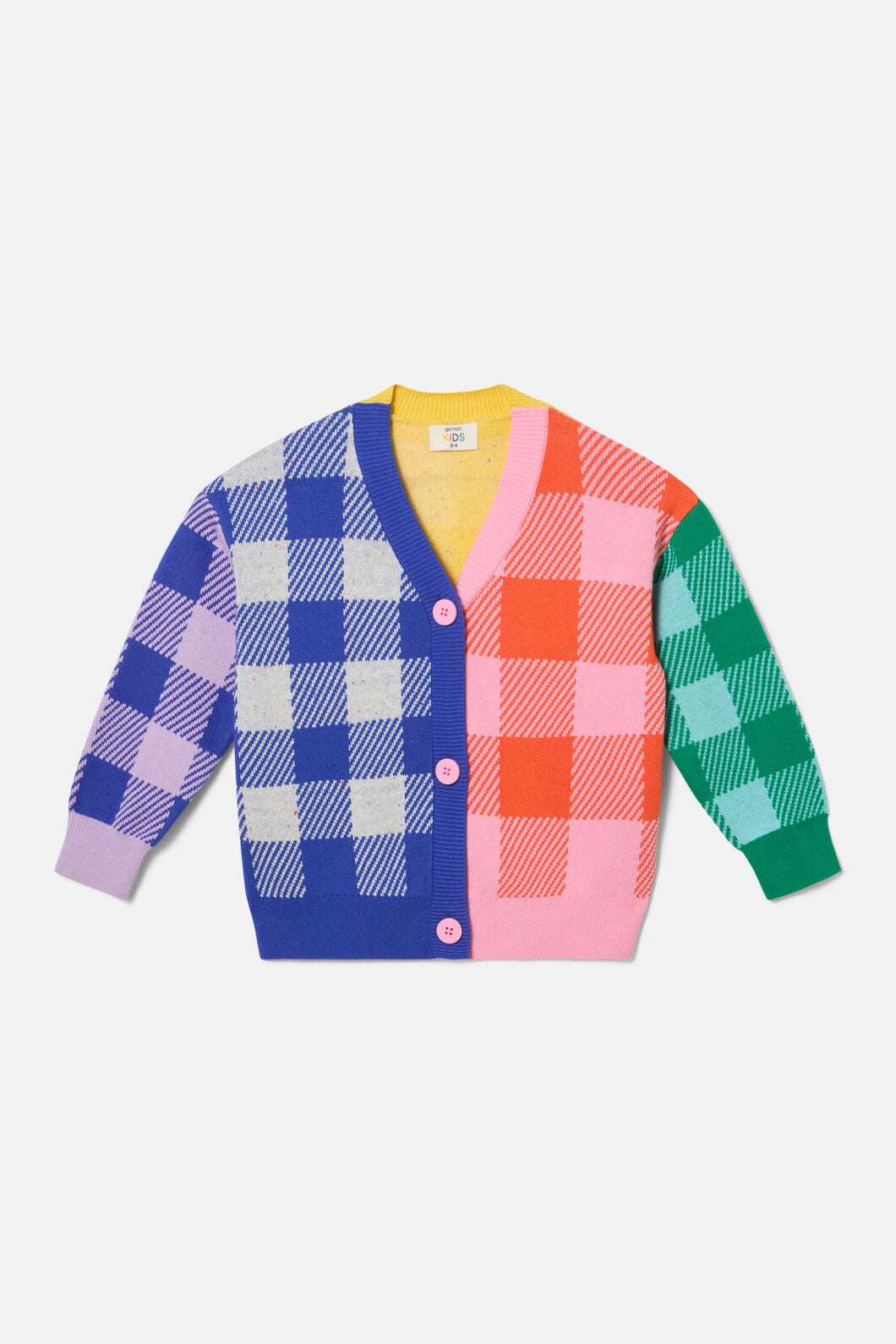 Gorman - Gingham Splice Kids Cardigan - multi