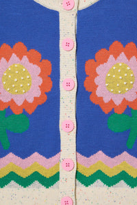 Gorman - Floral Button Up Kids Vest - blue