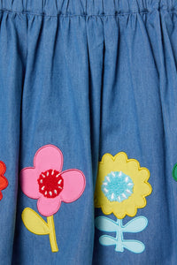 Gorman - Geo Floral Kids Denim Skirt - denim