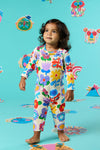 Gorman - Geo Floral Baby Frill Overalls - cream