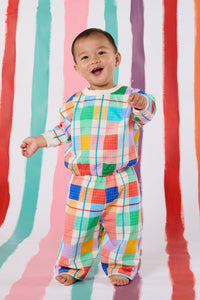 Gorman - Rainbow Check Baby Sweater - multi