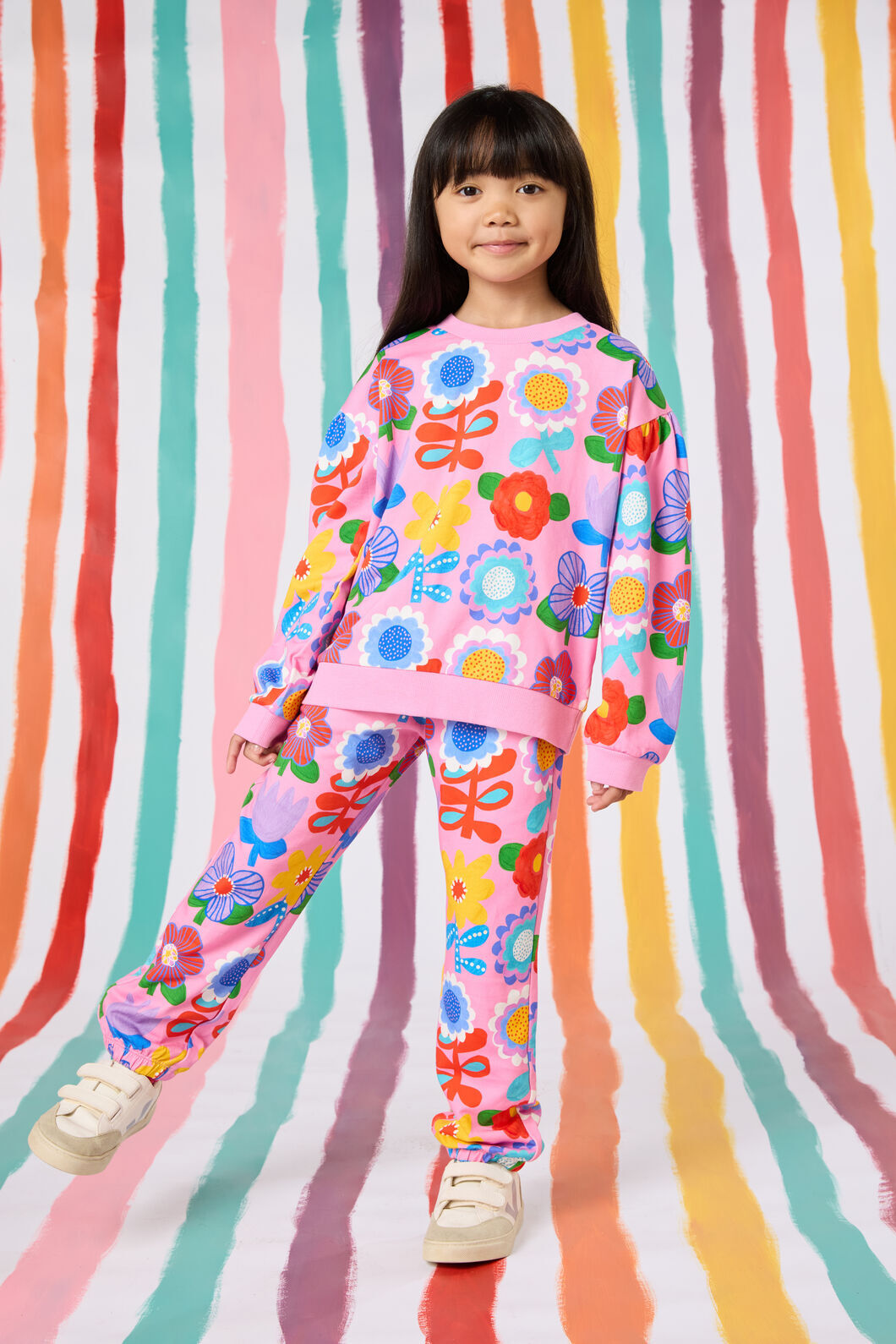 Gorman - Geo Floral Kids Track Pant - pink