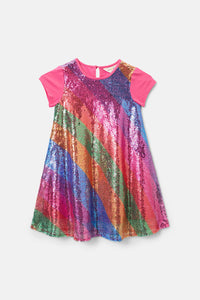 Gorman - Stripe Sequin Kids Dress - multi
