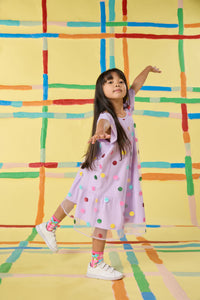 Gorman - Spot Sequin Kids Dress - lilac