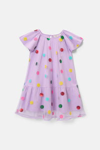 Gorman - Spot Sequin Kids Dress - lilac