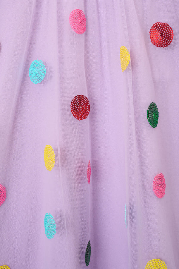 Gorman - Spot Sequin Kids Dress - lilac