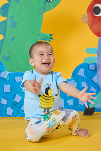 Gorman - Bee Guy Baby T-Shirt-Blue - blue