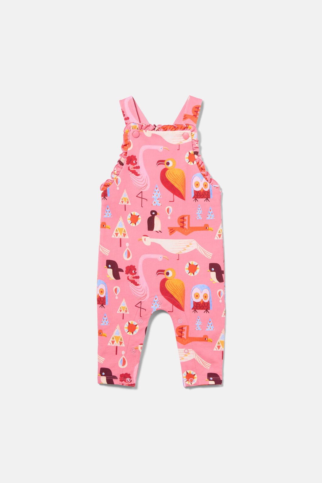 Gorman - Funky Birds Baby Overalls - pink