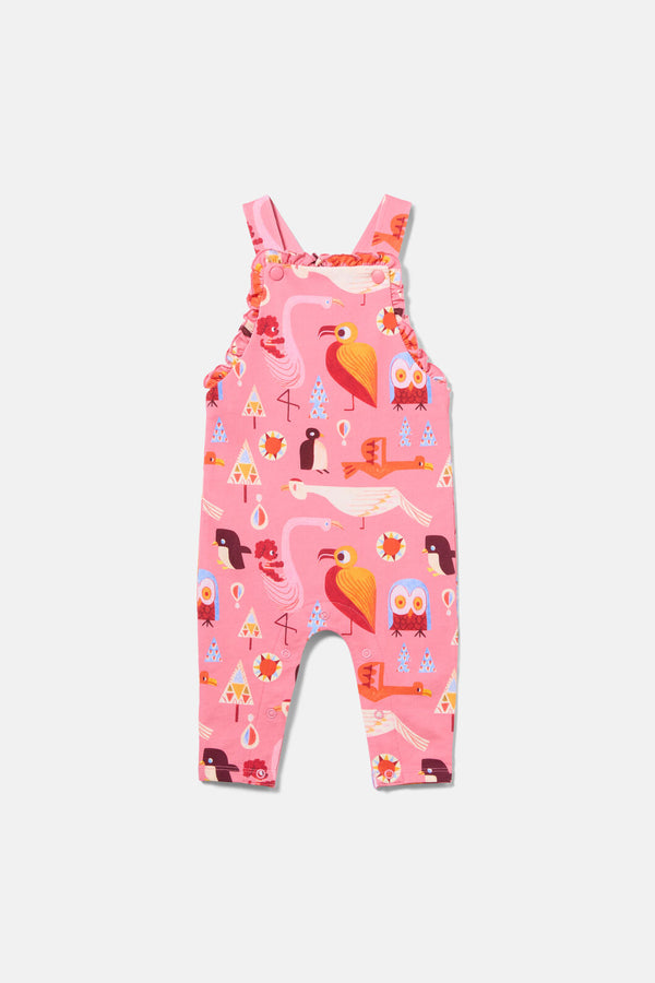 Gorman - Funky Birds Baby Overalls - pink