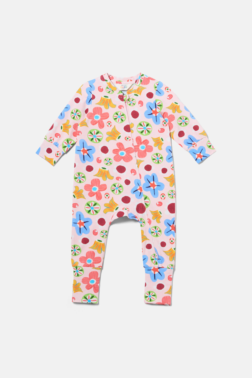 Gorman - Spotty Floral Baby Onesie - pink
