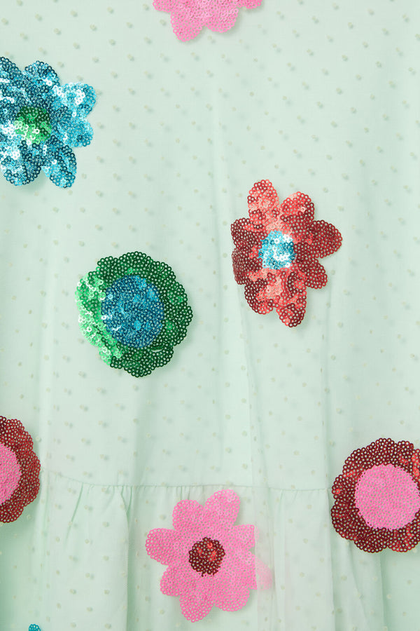 Gorman - Floral Sequins Dress - mint