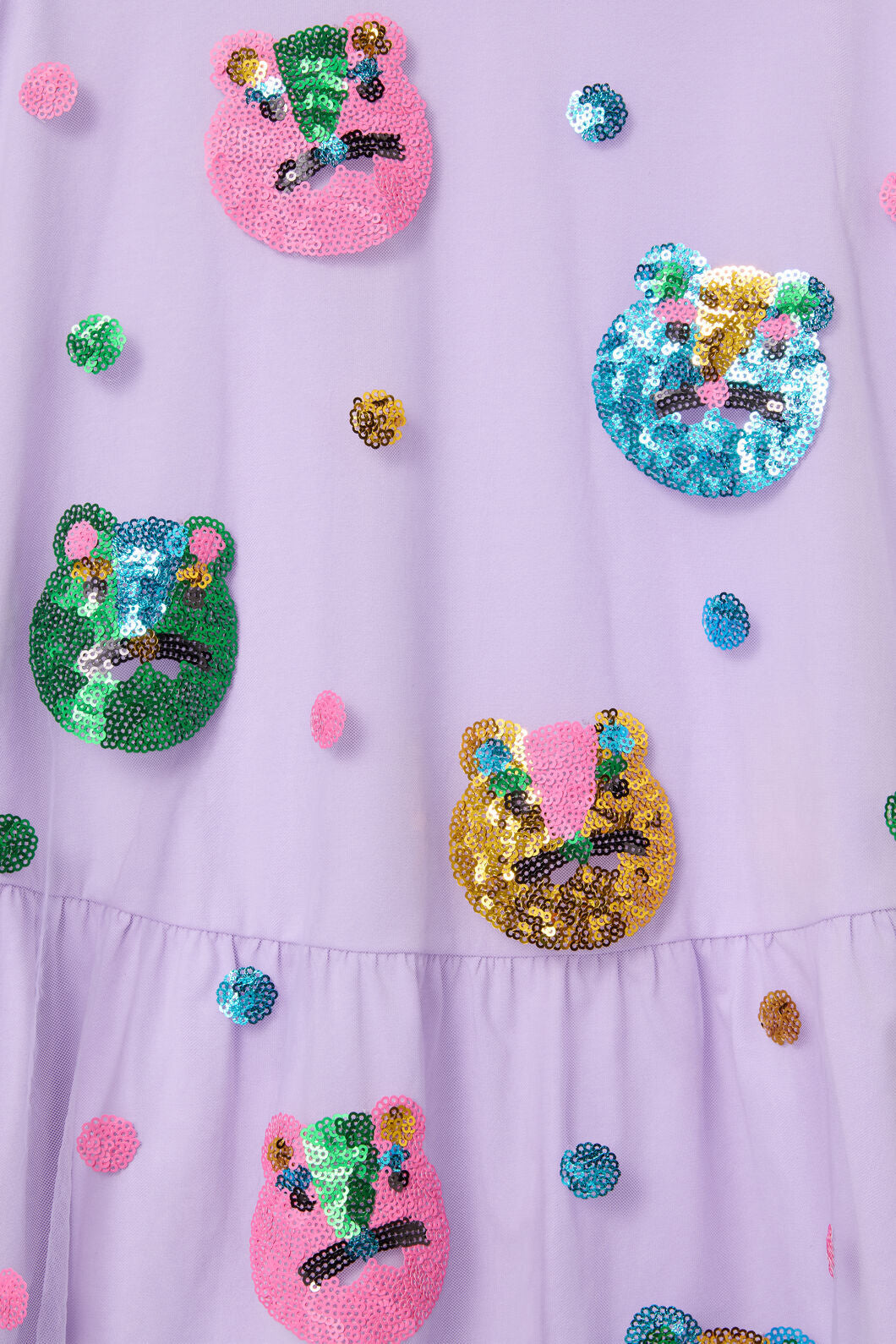 Gorman - Leo Leopard Sequins Kids Dress - lilac