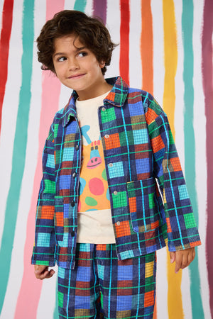 Gorman - Navy Check Kids Jacket - navy