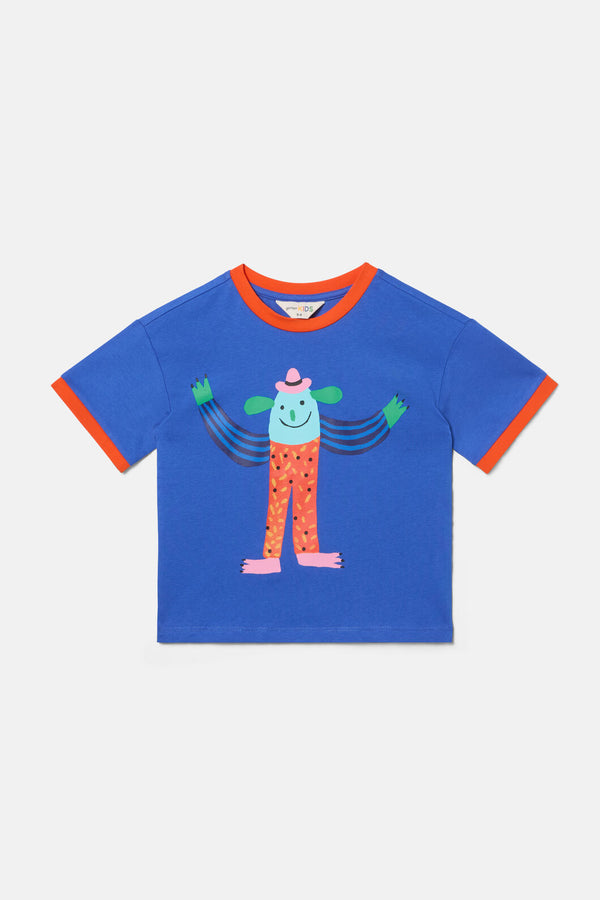 Gorman - Happy Monster Guy Kids T-Shirt - blue