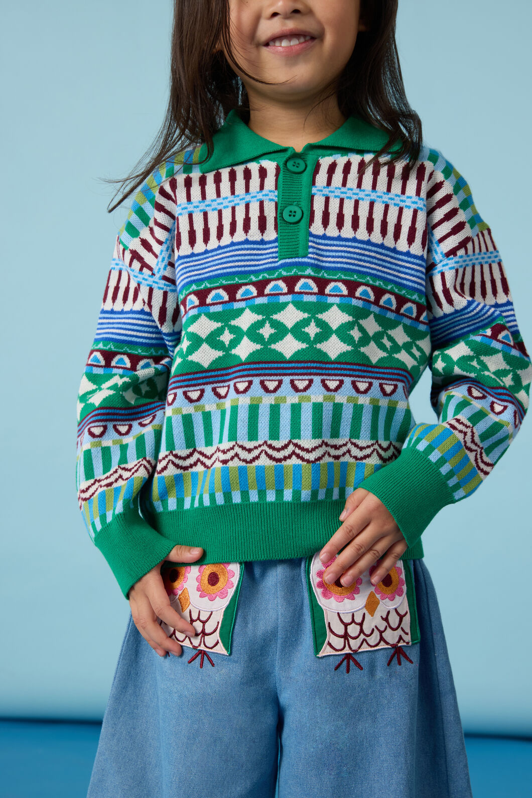Gorman - Abstract Kids Knit Jumper - blue