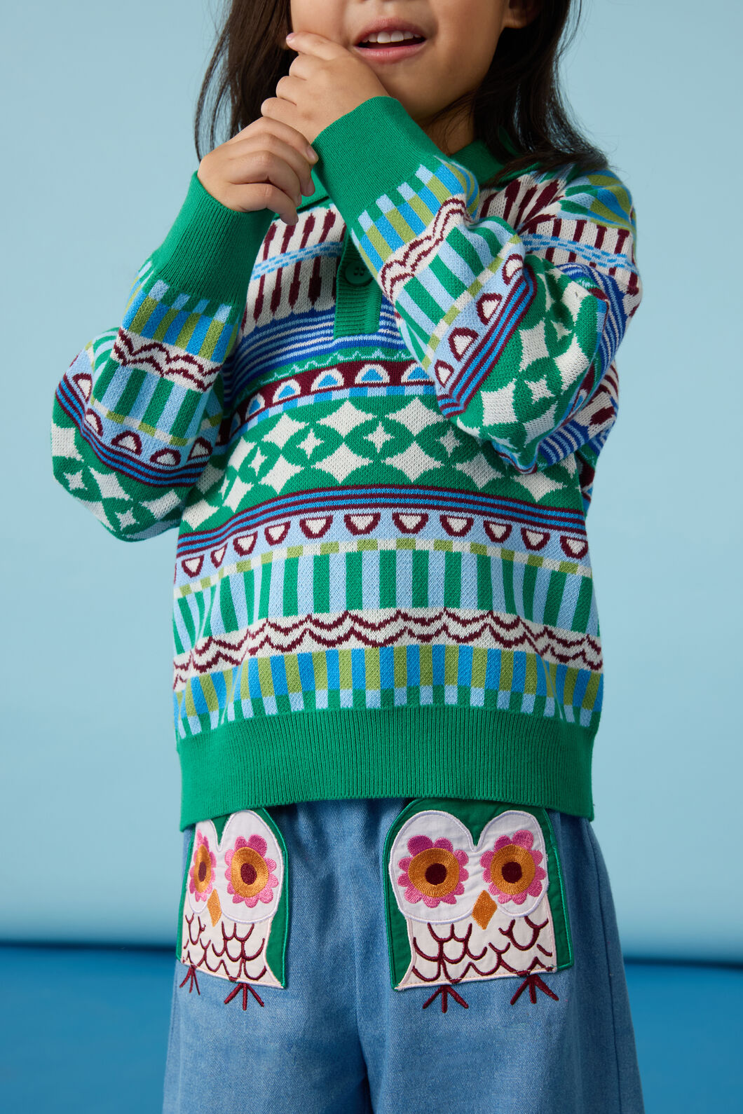 Gorman - Abstract Kids Knit Jumper - blue