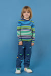 Gorman - Retro Stripes Rib Knit Top - blue