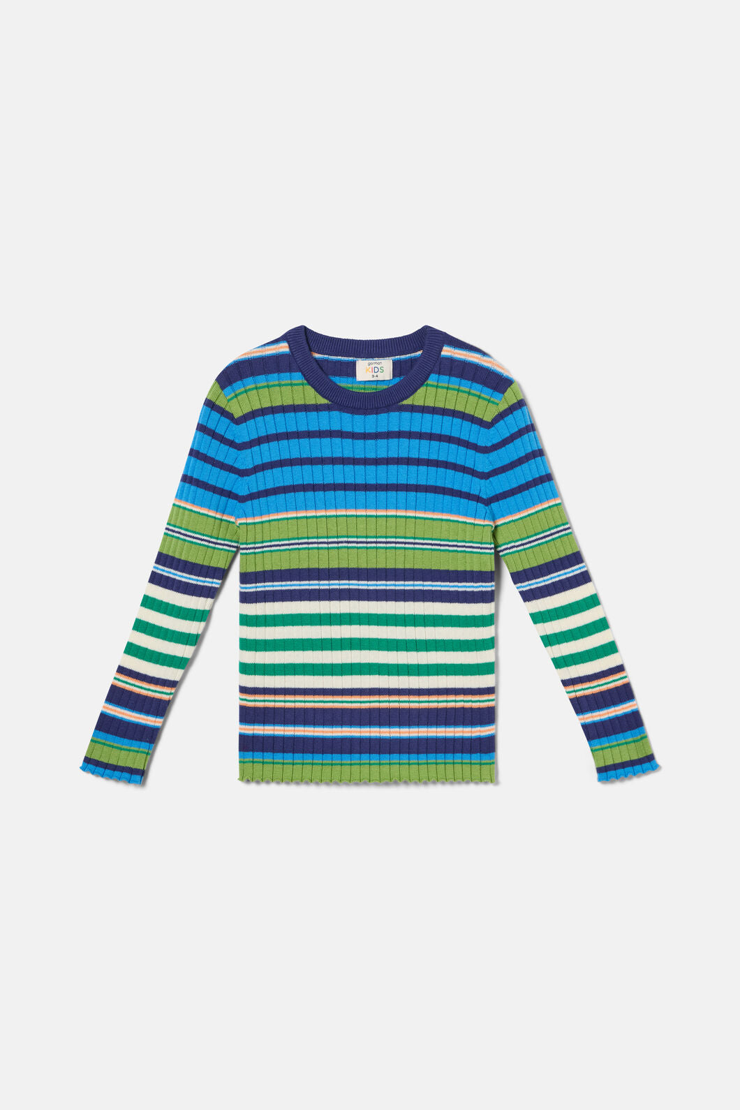 Gorman - Retro Stripes Rib Knit Top - blue