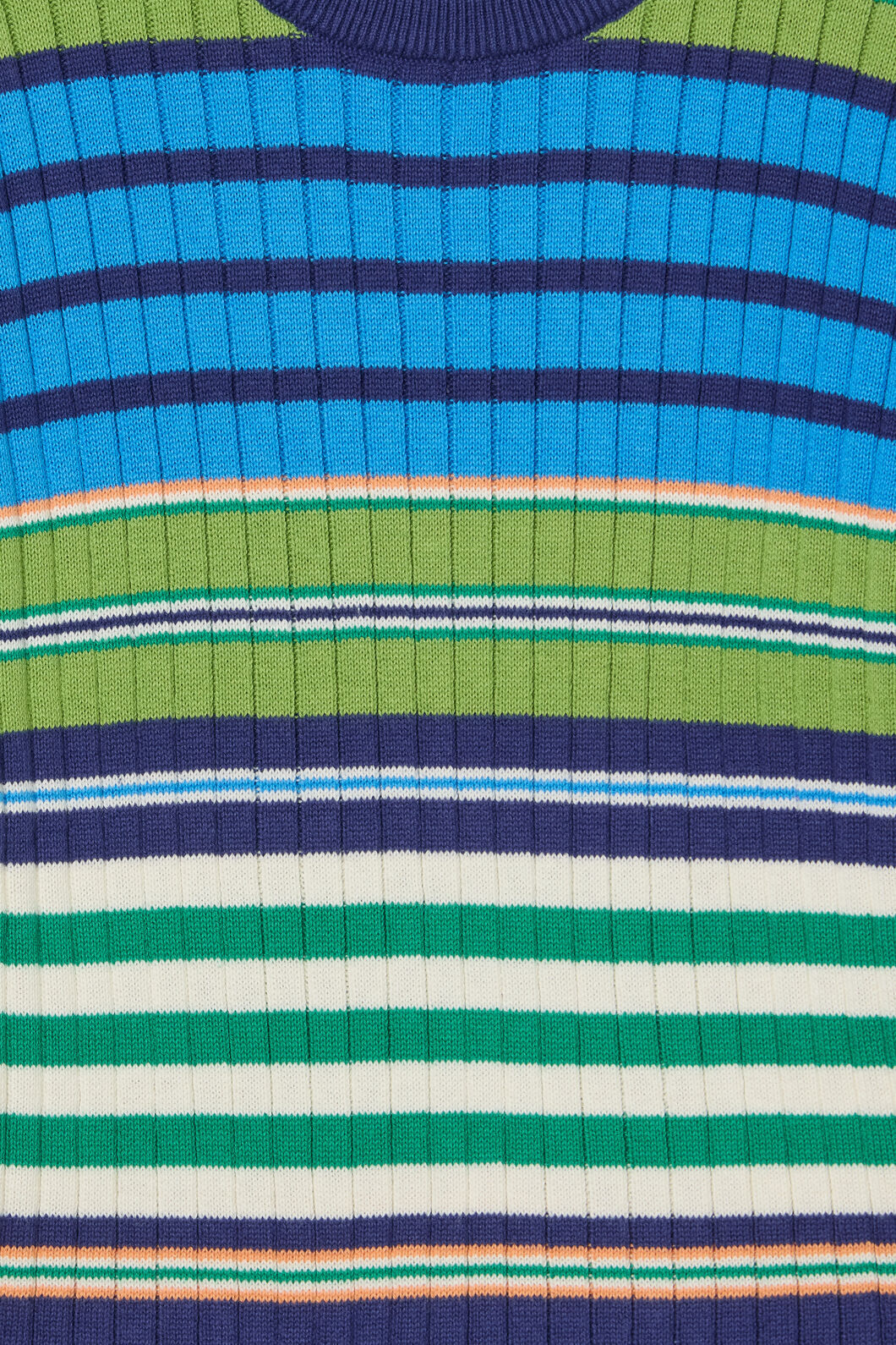 Gorman - Retro Stripes Rib Knit Top - blue