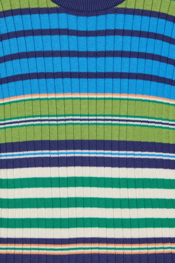 Gorman - Retro Stripes Rib Knit Top - blue
