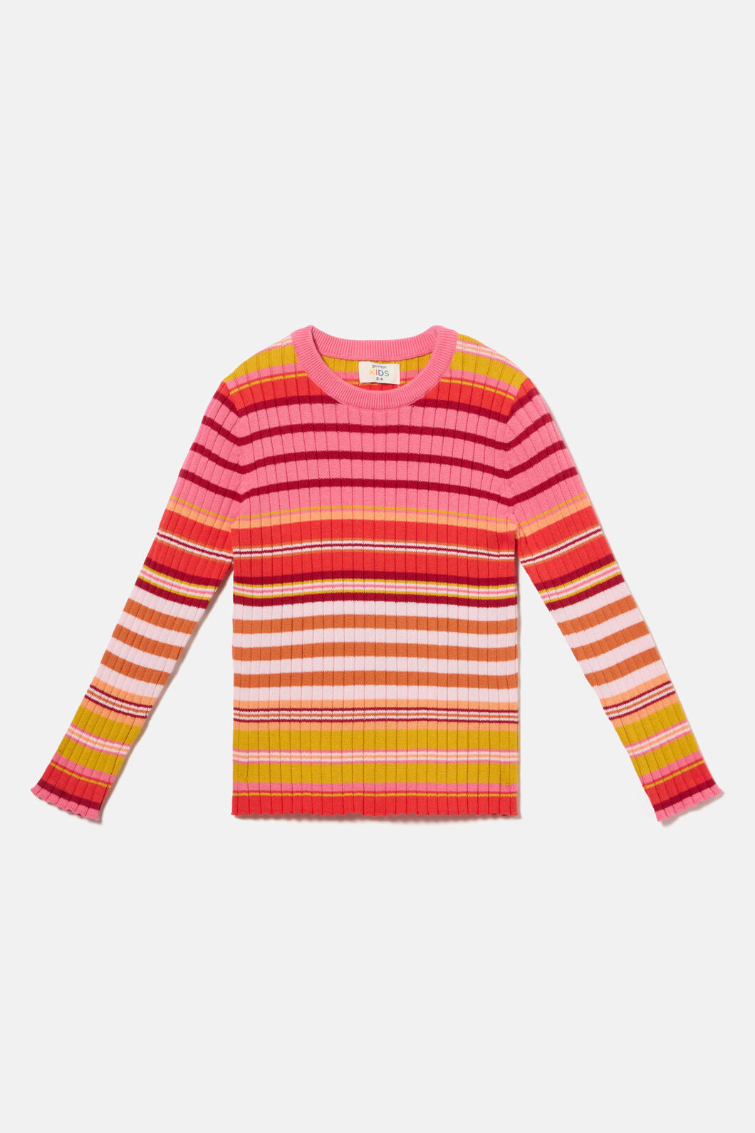 Gorman - Retro Stripes Rib Knit Top - red