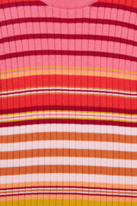 Gorman - Retro Stripes Rib Knit Top - red