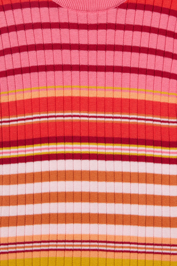Gorman - Retro Stripes Rib Knit Top - red