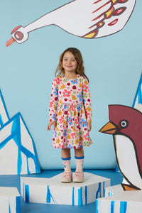 Gorman - Spotty Floral Kids Jersey Dress - pink