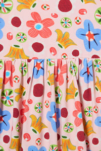Gorman - Spotty Floral Kids Jersey Dress - pink